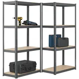 Juskys Lagerregal Easy 2er Set 160 x 80 x 40 cm - Grau