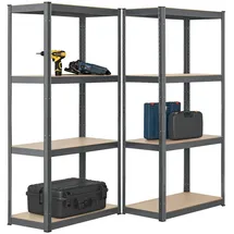 Juskys Lagerregal Easy 2er Set 160 x 80 x 40 cm - Grau