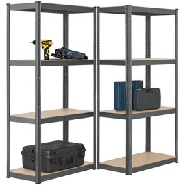 Juskys Lagerregal Easy 2er Set 160 x 80 x 40 cm - Grau