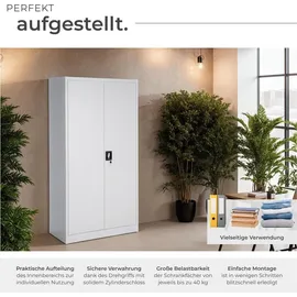 Tectake tectake® Spind aus pulverbeschichtetem Stahl, mit 6 Fächern, 180 x 80 x 40 cm