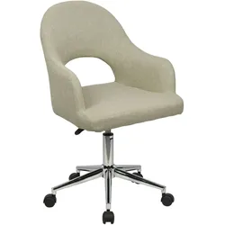 SVITA KLARA Schreibtischstuhl höhenverstellbar Drehstuhl Bürostuhl mit Rollen Armlehnen Lesesessel Homeoffice Stuhl Cut-Out Hellbraun