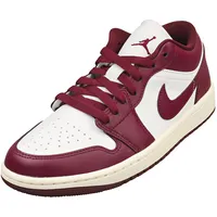 Jordan Nike Air Jordan 1 Low Damen White Burgundy Sneaker Mode - 38 EU