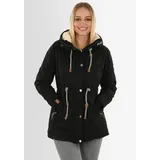 Navahoo Damen, Winterjacke mit Teddyfell Winter Jacke warm gefüttert B991 [B991-Ireliaa-Schwarz-Gr.L] - L