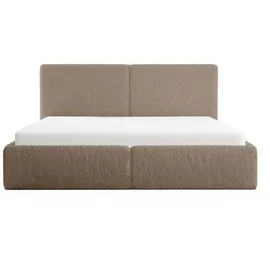 FEDVE Polsterbett Doppelbett Riberia Slim Bett mit Bettkasten 160x200 - Braun