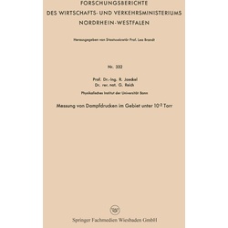 Messung von Dampfdrucken im Gebiet unter 10-2 Torr als eBook Download von Rudolf Jaeckel