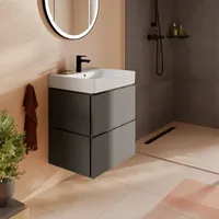 Hansgrohe Xilesa E Waschtischunterschrank 2 Schubkästen, schiefergrau matt