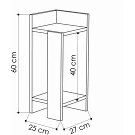 Livetastic Nachtschrank Elos 27 x 60 x 25 cm Schwarz