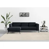 Ecksofa SIT & MORE "Lindholm L-Form", blau (navy), B:262cm H:88cm T:171cm, Sofas, mit Sitztiefenverstellung und Federkern