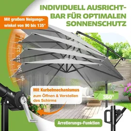 Kesser Ampelschirm Ø 300 cm Grau