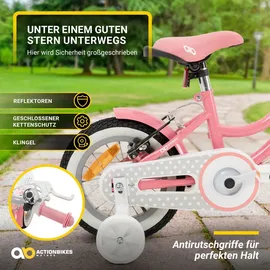 ACTIONBIKES MOTORS Actionbikes Kinderfahrrad Starlight 12 Zoll Rosa, Stützräder, Fahrradkorb, Klingel, Kettenschutz (Classic)