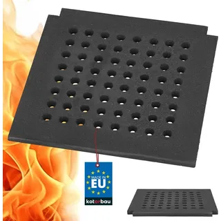 KOTARBAU® Gusseisen Kaminrost 29 x 29 cm Kaminofen Rost Ascherost für Kaminöfen Ofenrost Massiv & Robust Gussrost Eckig