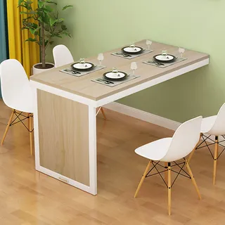 wandklapptisch klapptisch Wand wandtisch klappbar, An der Wand montierter, klappbarer Drop-Leaf-Tisch, umwandelbarer schwebender Esstisch für kleine Räume, Heimbüro-Tisch, Schreibtisch