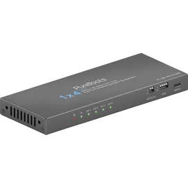 PURETOOLS - 1x4 HDMI2.1 Splitter - 48Gbps - 8K (60Hz 4:2:0) 12 bit, Audio De-Embedding und Signal Management