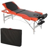 Mucola Massageliege Massageliege 3Zonen Kopfstütze Ergonomisch Leicht Tasche Kosmetikliege (Stück, Premium-Liege), Extra dicke Polsterung orange