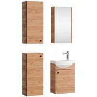 Planetmöbel Waschtischunterschrank 40 cm mit Spiegelschrank und 2x Midischrank