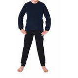 NORMANN langarm Frottee Schlafanzug Pyjama Bündchen - 77718 in blau | Gr.: 152