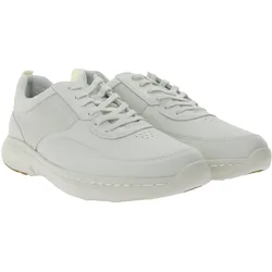 Clarks Pro Lace Herren Echtleder-Schuhe Freizeit-Schuhe Schnür-Schuhe Sneaker 26176862 7 Creme-Weiß - 45