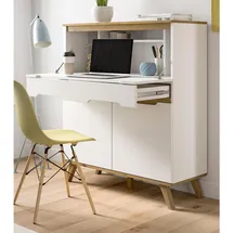 inn.furn Sekretär weiß, Eiche 100 cm Hygge