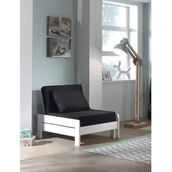 Jugendbett VIPACK "Pino", weiß, B:80cm H:68cm L:98cm, Betten, Einzelbett, Sessel, ausklappbar zum Gästebett