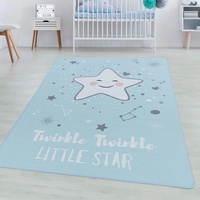 SIMPEX KinderTeppich, Sterne-Design, Teppich Blau, 120 x 170 cm, Teppich für Kinder, Teppich Kinderzimmer