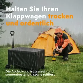 HOMECALL Bollerwagen klappbar 120L schwarz