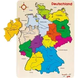GoKi Gollnest & Kiesel Einlegepuzzle Deutschland II | 30 x 40 x 1 cm, Holz, 16 Teile, per Stück | Gr.: onesize