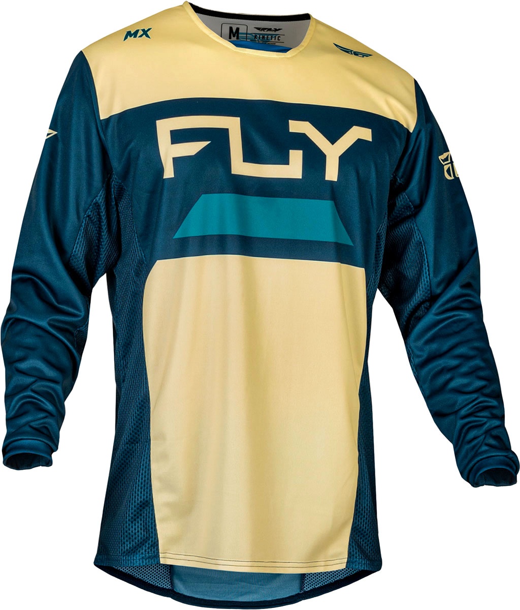 Fly Racing Kinetic Reload, maillot - Bleu/Beige - L