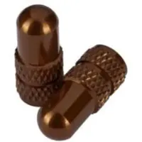 Deity Components Presta Ventilkappen Bronze - CNC-gefrästes 6061 T6 Aluminium, gerändelter Grip, Paar