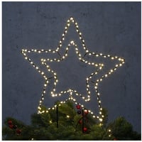 MARELIDA LED Gartenstecker Stern Silhouette 180LED H: 38cm Weihnachtsdeko Gartendeko