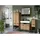 xonox.home Waschbeckenunterschrank Bagno 80x63x36 cm in Artisan Oak Nachbildung – Unterschrank mit 2 Türen, 4 Fächern & Siphonausschnitt – Viel Platz unter dem Becken, robust & modern gestaltet