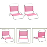 The Living Store - Klappbare Strandstühle 2 Stk. Rosa Stoff - Klappbarer Stuhl - Gartenstuhl - Strandstuhl - Campingstuhl - Liegesessel