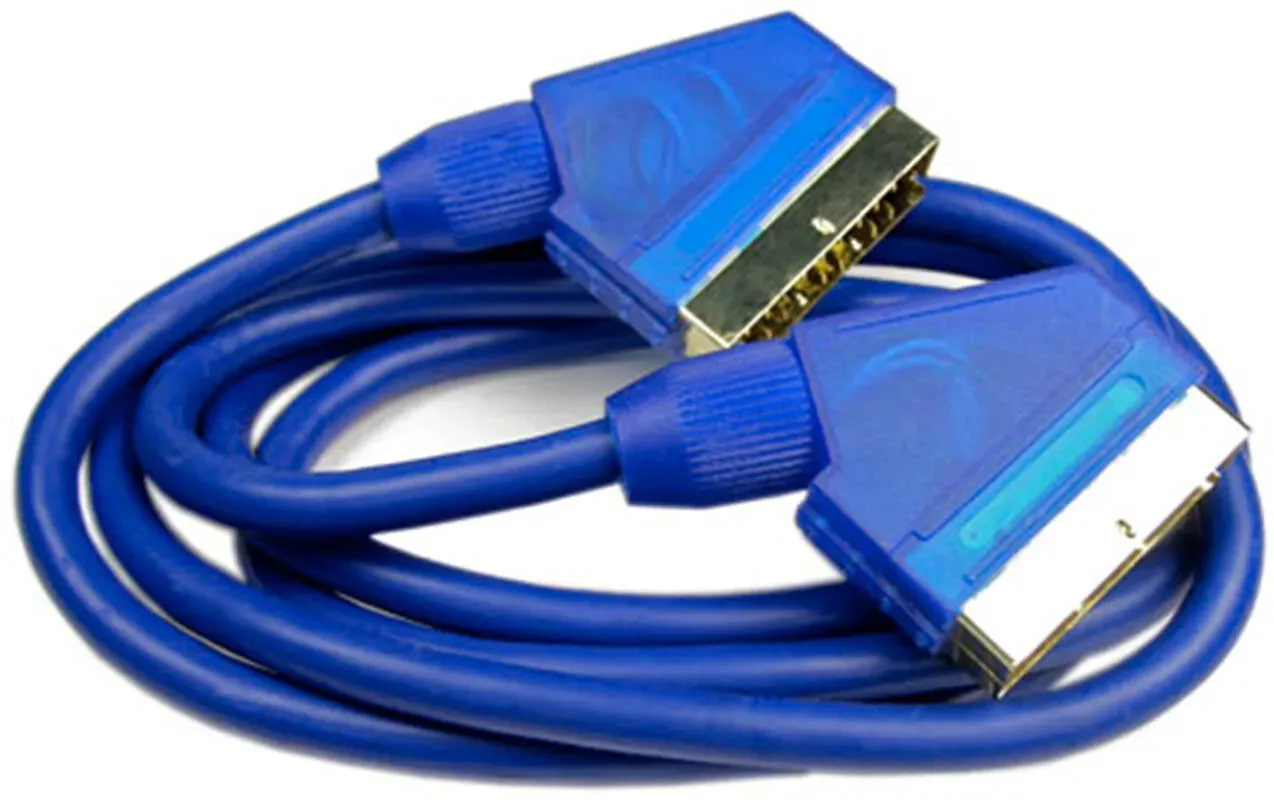 Scart-Kabel 3,0m blau, vergoldet