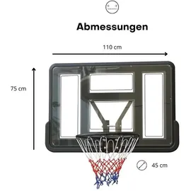 PEGASI Basketballbrett Classic Schwarz 110 x 75 cm