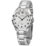 Atrium Herren Armbanduhr Edelstahl Analog Quarz 10 bar mit Datumsanzeige und Edelstahlband Silberfarben