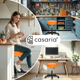 CASARIA Rollhocker Kunstleder Orange