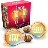 Innr Zigbee E27 Smart Lampe, funktioniert mit Hue* (Bridge erforderlich), Filament LED Glühbirne, Warmweiß bis Kaltweiß, Dimmbar, 610lm, 2-Pack