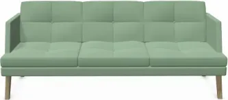 3er Sofa Ona mit Holzgestell und niedriger Lehne