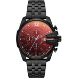 Diesel Baby Chief, Chronographenwerk, 43mm schwarzes Edelstahlgehäuse mit Edelstahlarmband, DZ4566