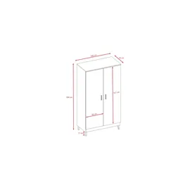 les tendances Kleiderschrank Kubi 55 x 184 x 0 cm Weiß