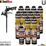 Brandschutzschaum B1 Bauschaum 10x750ml 1x Reiniger Montageschaum Schaum Pistole