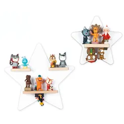 BOARTI Kinderregal Stern   hängend für Tonie Figuren   platzsparendes Regal   Maße: H. 33 x B. 33 x T. 5 cm   Wandregal für Figuren Aufbewahrung mit Magneteinsätzen   Aufbewahrungsregal Holz