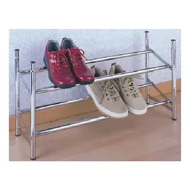 Wenko Schuhregal 119 x 35 x 23 cm ausziehbar, für 10 Paar Schuhe, silber glänzend