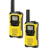 National Geographic 9111450 - Walkie-Talkies 2er-Set, Funkgeräte mit hoher Reichweite bis zu 6 km, Frei-Hand-Funktion, gelb/schwarz