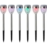 Lumineo Solarleuchte Edelstahl 24,5 cm 6er Set bunt
