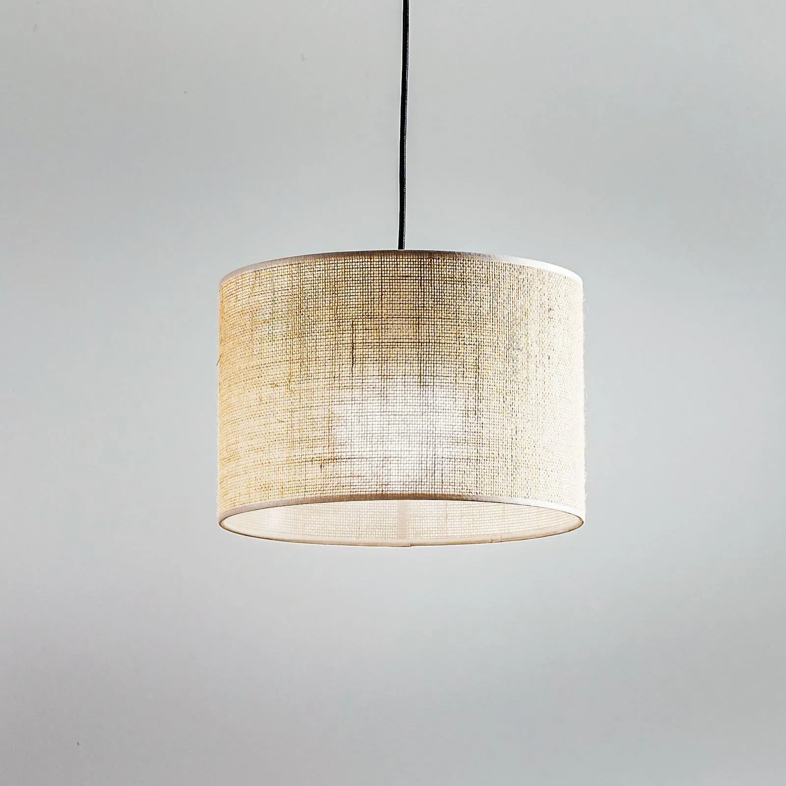 Hängelampe Juta TK Lighting, dimmbar, braun / rost, für Wohn- / Esszimmer, Textil / Stoff / Seide, Pendelleuchte - 30 cm - 30 cm - 160 cm