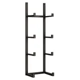 Marrakesch Orient & Mediterran Interior Ziegelform Wandhalter Merita 4 Metallhalter 22 x 16,5 x 80 cm, schwarzes Regal aus Metall ohne Ziegelformen, galvanisiertes Eisen, Wandhalter Regal... - Schwarz