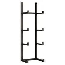 Marrakesch Orient & Mediterran Interior Ziegelform Wandhalter Merita 4 Metallhalter 22 x 16,5 x 80 cm, schwarzes Regal aus Metall ohne Ziegelformen, galvanisiertes Eisen, Wandhalter Regal... - Schwarz