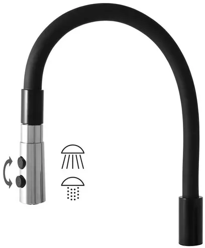 RAV SLEZÁK Schwenkauslauf Schwarz Matt/Chrom SR0014/12CMATC