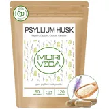 Flohsamenschalen Kapseln I Psyllium Husk I Verdauung, Entgiftung, Darmgesundheit I Vegan I Monatspackung I 120 Stk. von Moriveda