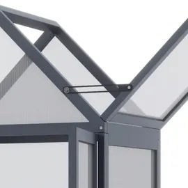 Outsunny Gewächshaus 3 Ebenen aufklappbares Dach Holz Polycarbonat wetterfest Natur 70,5x42x132cm
